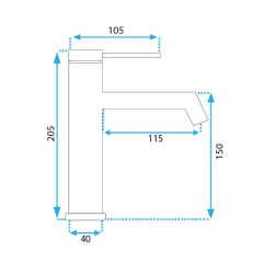 Rea bateria umywalkowa niska Foss z syfonem złoto szczotkowane