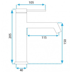 Rea bateria umywalkowa niska Foss z syfonem złoto szczotkowane