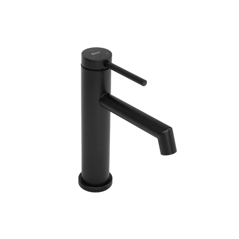 Rea bateria umywalkowa wysoka Foss z korkiem click-clack czarna