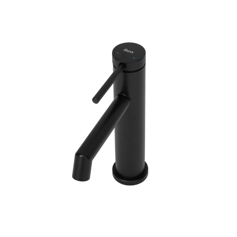 Rea bateria umywalkowa wysoka Foss z korkiem click-clack czarna