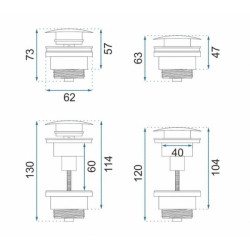 Rea bateria umywalkowa wysoka Foss z korkiem click-clack złoto szczotkowane