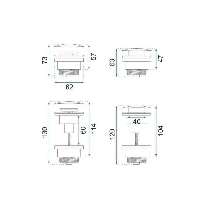 Rea bateria umywalkowa wysoka Foss z korkiem click-clack złoto szczotkowane
