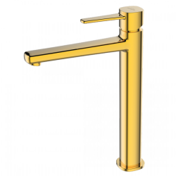 Invena bateria prysznicowa ścienna Glamour, Invena bateria prysznicowa Glamour i Laveo zestaw natyskowy Pola złoto