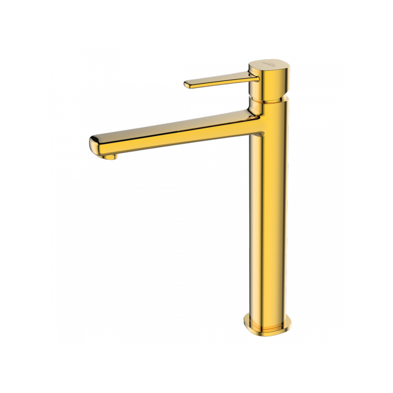 Invena bateria prysznicowa ścienna Glamour, Invena bateria prysznicowa Glamour i Laveo zestaw natyskowy Pola złoto