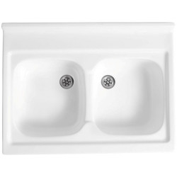 Polimat zlewozmywak dwukomorowy 80x60 cm z syfonem