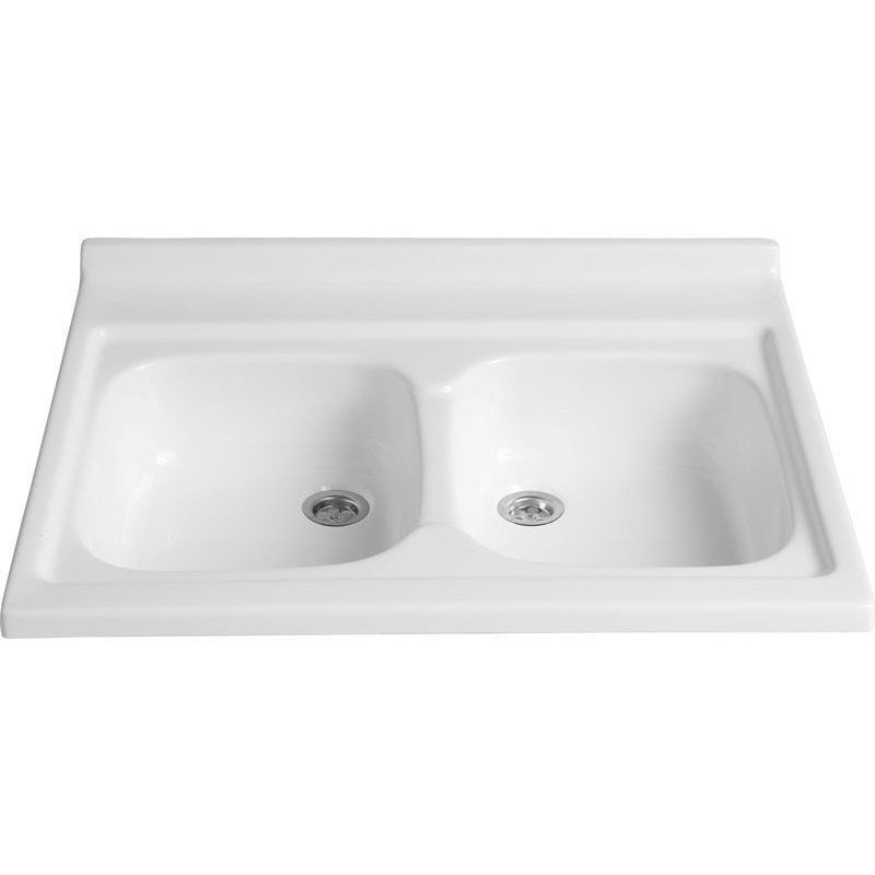 Polimat zlewozmywak dwukomorowy 80x60 cm z syfonem