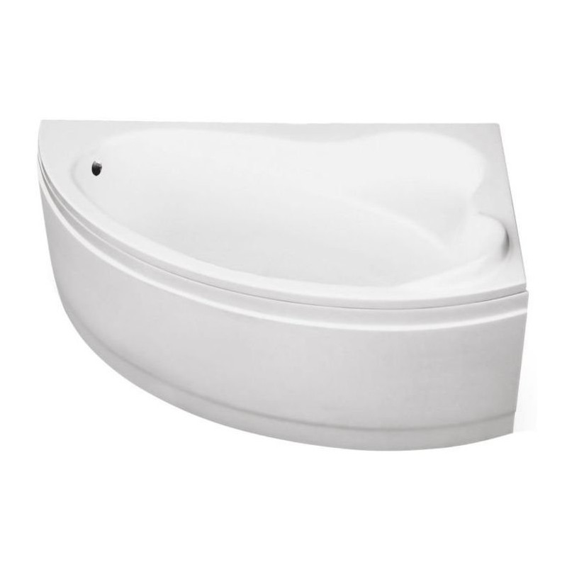 Besco wanna asymetryczna Ada prawa 160x100 z białą obudową, parawanem i syfonem chrom