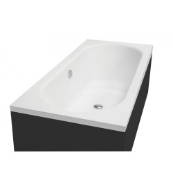 BESCO Wanna prostokątna Vitae 180x80 z czarną obudową. syfonem i nóżkami