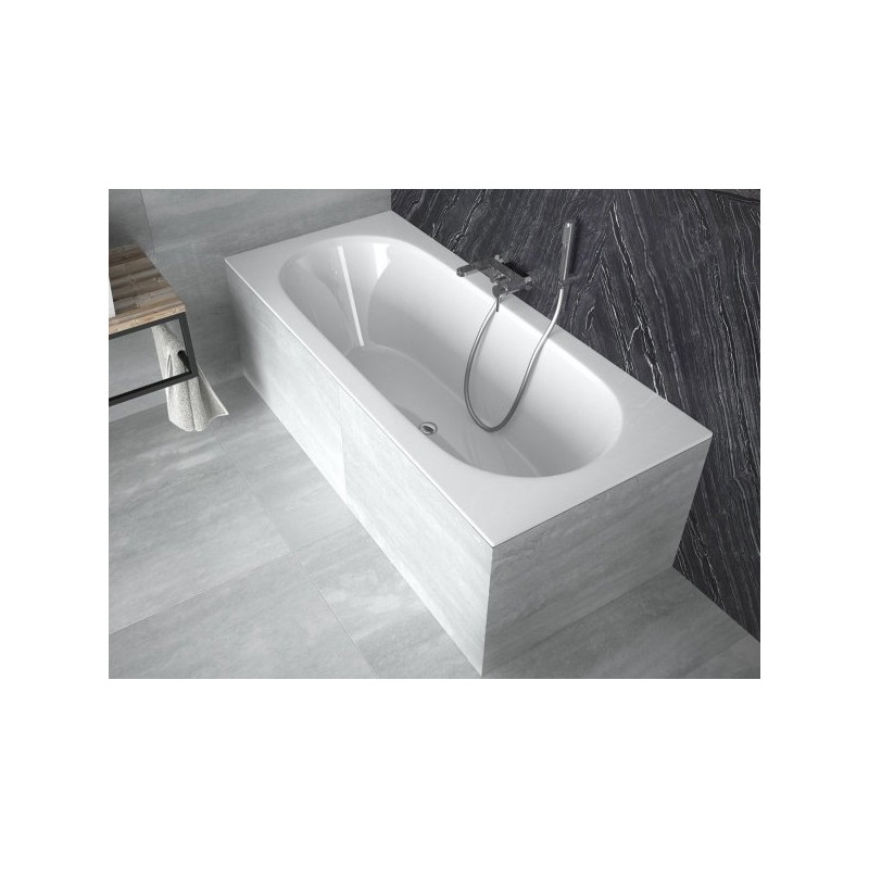 Besco wanna prostokątna Vitae Slim 150x75 z syfonem i nóżkami