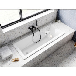 Besco wanna prostokątna Modern Slim 150x70 z syfonem i nóżkami