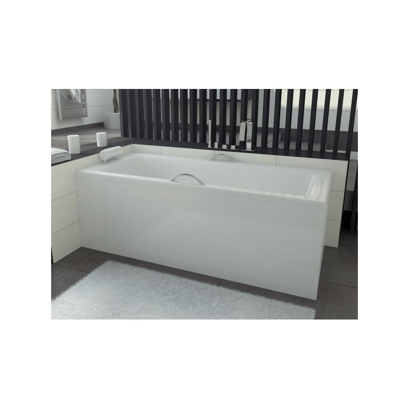 Besco wanna prostokątna Talia 100x70 z białą obudową, syfonem i nóżkami