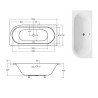 Besco wanna asymetryczna Avita Slim lewa 160x75 z syfonem i nóżkami