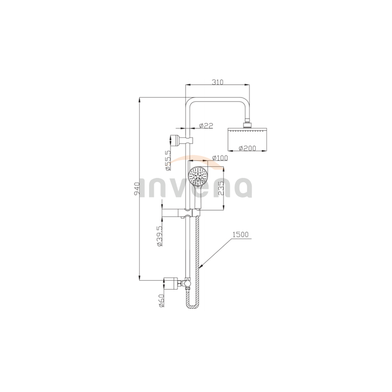 Zestaw Prysznicowy ESLA INVENA TREND z Termostatem AU-94-D01 - Komfort i Styl w Twojej Łazience