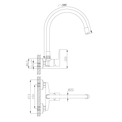 Stylowa Bateria Zlewozmywakowa Ścienna Verso Biała - Elegancja i Funkcjonalność