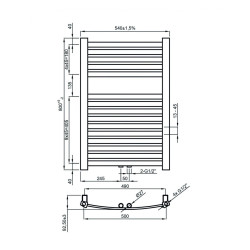 Stylowy Grzejnik Łazienkowy Drabinkowy Grafitowy 80 cm - Model UG-02-080