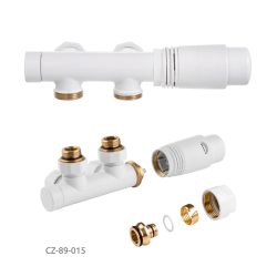 Ekskluzywny zestaw do dolnego podłączenia Invena PROV, duoplex biały połysk, model CZ-89-015