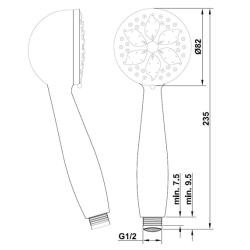 Elegancka słuchawka prysznicowa Ise AS-54-001 — komfort pod prysznicem!