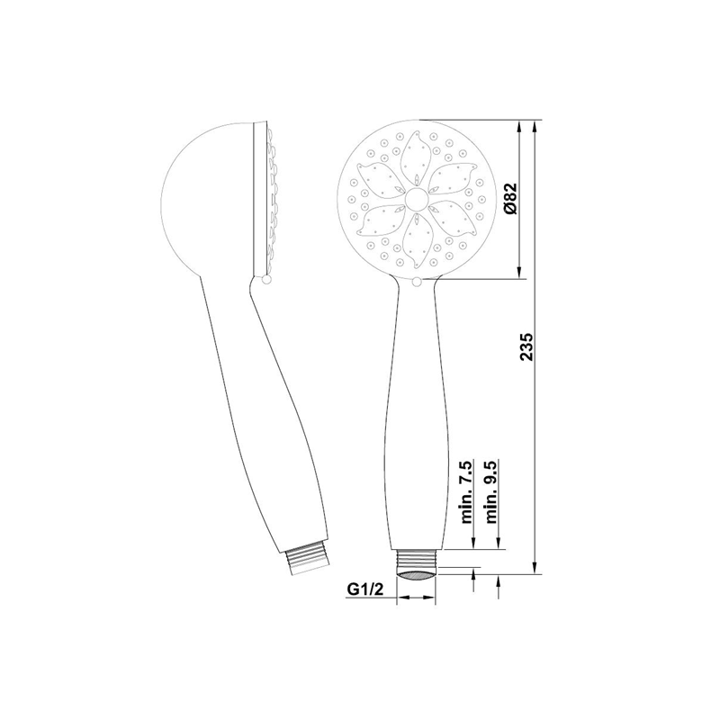 Elegancka słuchawka prysznicowa Ise AS-54-001 — komfort pod prysznicem!