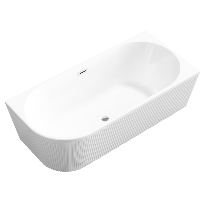 Invena Glamour wanna wolnostojąca przyścienna.ryflowana 170 prawa syf.chrom