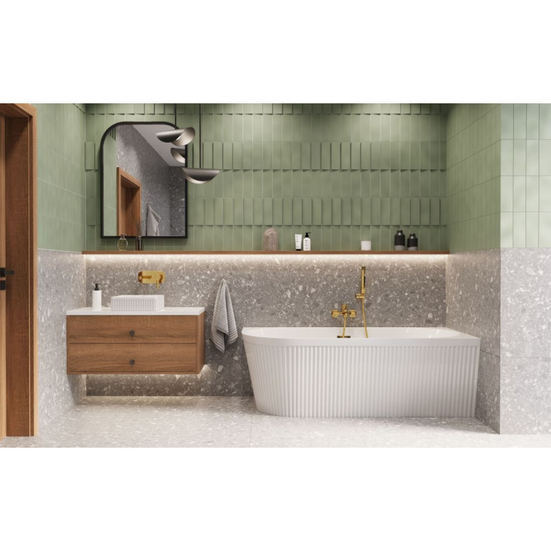 Invena Glamour wanna wolnostojąca przyścienna ryflowana 170 praw syf.zloty