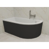 Besco wanna asymetryczna Praktika lewa 140x70 z czarną obudową, syfonem i nóżkami