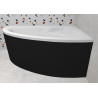 Besco wanna asymetryczna Natalia prawa 150x100 z czarną obudową, syfonem i nóżkami