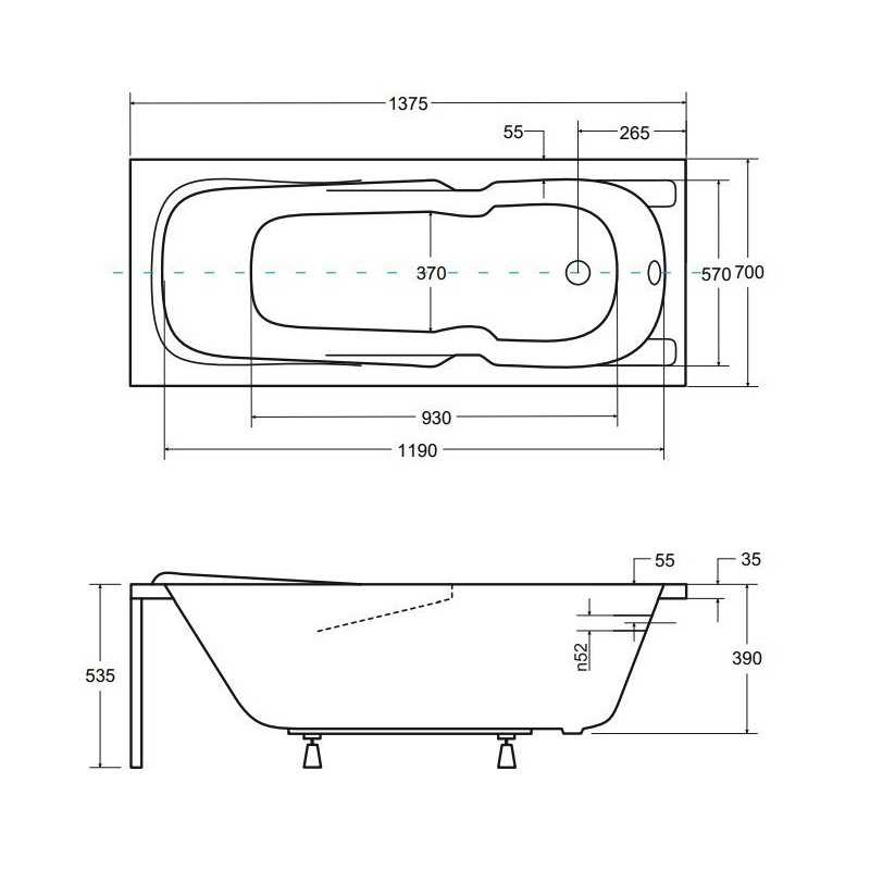 Besco wanna prostokątna Majka Nova 140x70 z zabudową styropianową LED, parawanem, syfonem i nóżkami