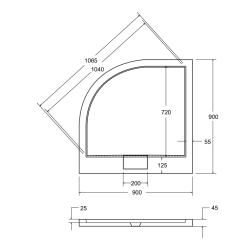 Besco brodzik półokrągły Axim czarny 90x90 czarny z syfonem