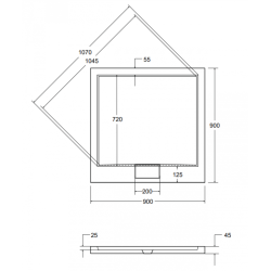 Besco brodzik kwadratowy Axim Ultraslim biały 90x90 z syfonem