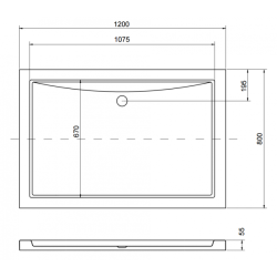 Besco brodzik prostokątny Alpina Slimline 120x80 z syfonem