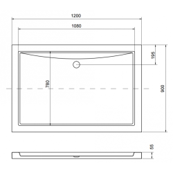 Besco brodzik prostokątny posadzkowy Alpina Slimline 120x80 z syfonem