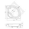 Besco brodzik półokrągły Diper I 80x80 z syfonem