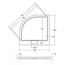 Besco brodzik półokrągły Axim Ultraslim 80x80 z syfonem