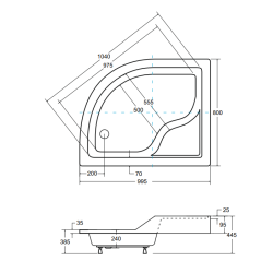 Besco brodzik asymetryczny Maxi lewy 100x80 z syfonem