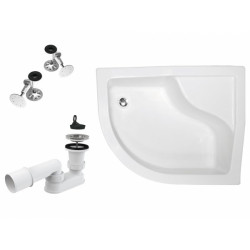 Besco brodzik asymetryczny Maxi prawy 120x85 z syfonem