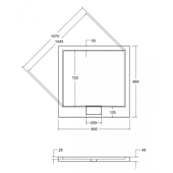 Besco brodzik kwadratowy Axim Ultaslim 90x90 z syfonem