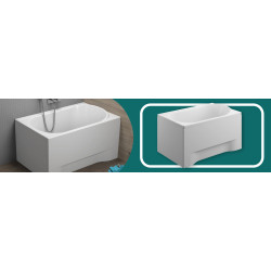 Polimat prostokątna wanna mini 110x70 z białą obudową, syfonem i nóżkami