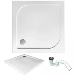 Polimat brodzik kwadratowy posadzkowy Tenor 90x90 z syfonem