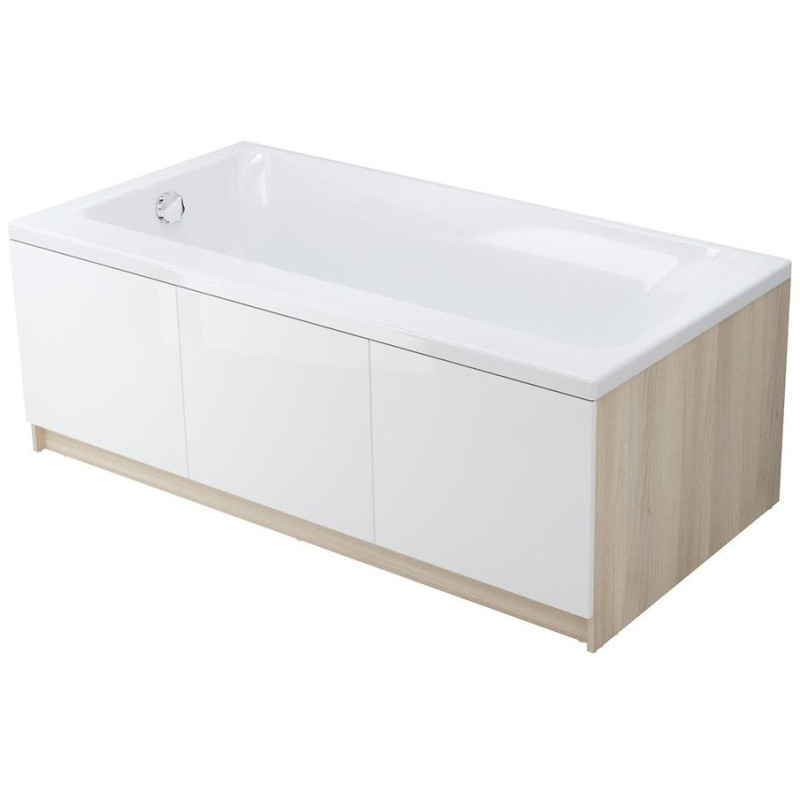 Cersanit Smart Wanna Akrylowa 160x80 PRAWA z Syfonem i Białym Panelem