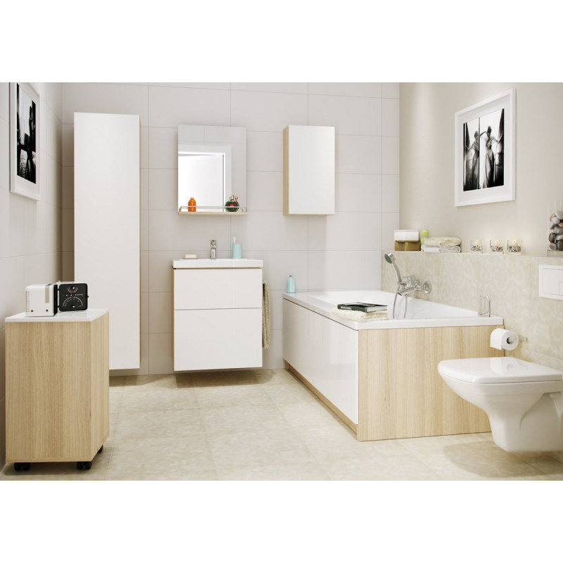 Cersanit Smart Wanna Akrylowa 160x80 PRAWA z Syfonem i Białym Panelem