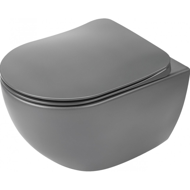 Deante miska wisząca bezkołnierzowa Peonia antracyt/titanium