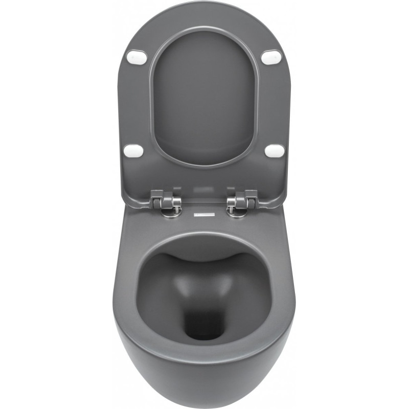 Deante miska wisząca bezkołnierzowa Peonia antracyt/titanium