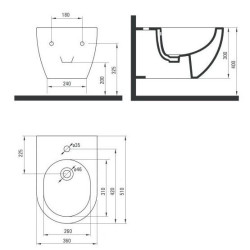 Deante bidet wiszący Peonia antracyt/titanium