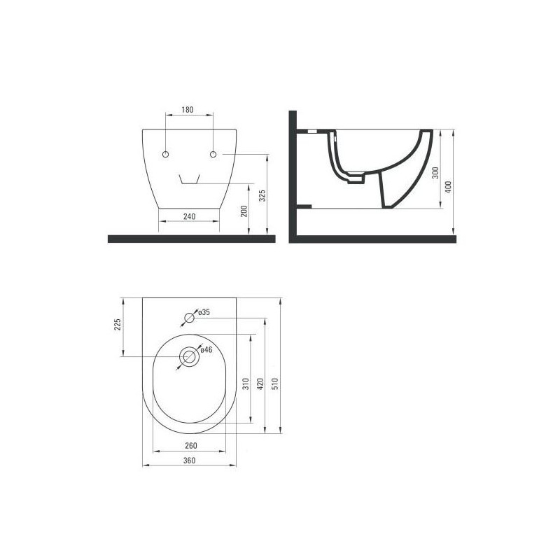 Deante bidet wiszący Peonia antracyt/titanium