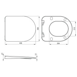 Deante deska slim wolnoopadająca do miski Peonia antracyt/titanium