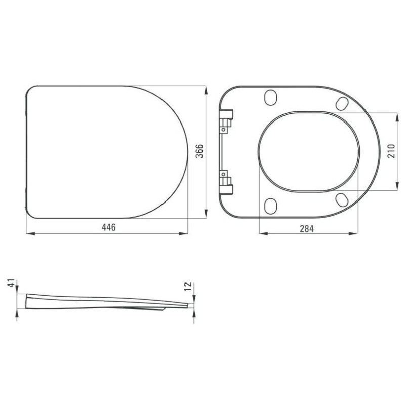 Deante deska slim wolnoopadająca do miski Peonia antracyt/titanium