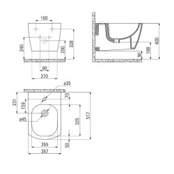 Deante bidet wiszący Blur biały