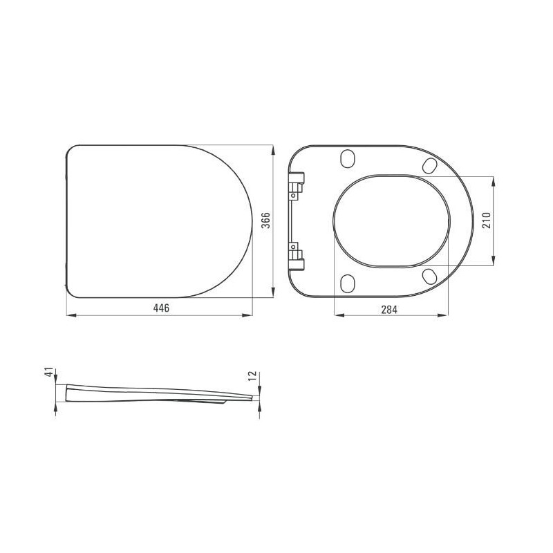 Deante deska slim wolnoopadająca do miski Peonia nero