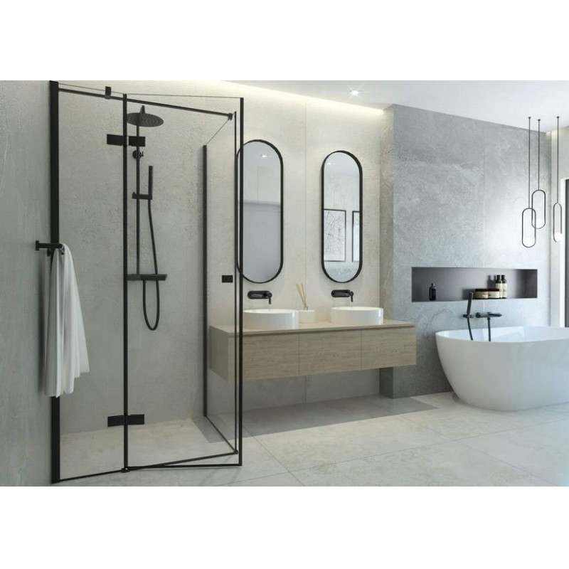 Deante deszczownia Arnika nero z baterią mieszaczową