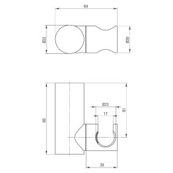 Deante uchwyt punktowy round mosiężny gold